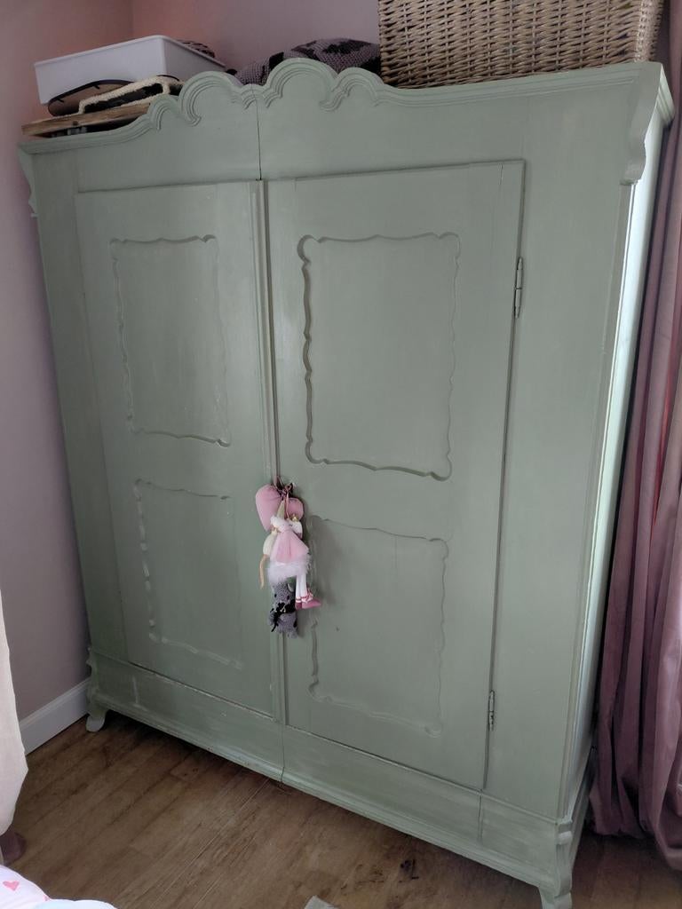 Oude antieke brocante kleding meiden kast, Ophalen, 50 tot 70 cm, 100 cm of meer, 105 cm of meer