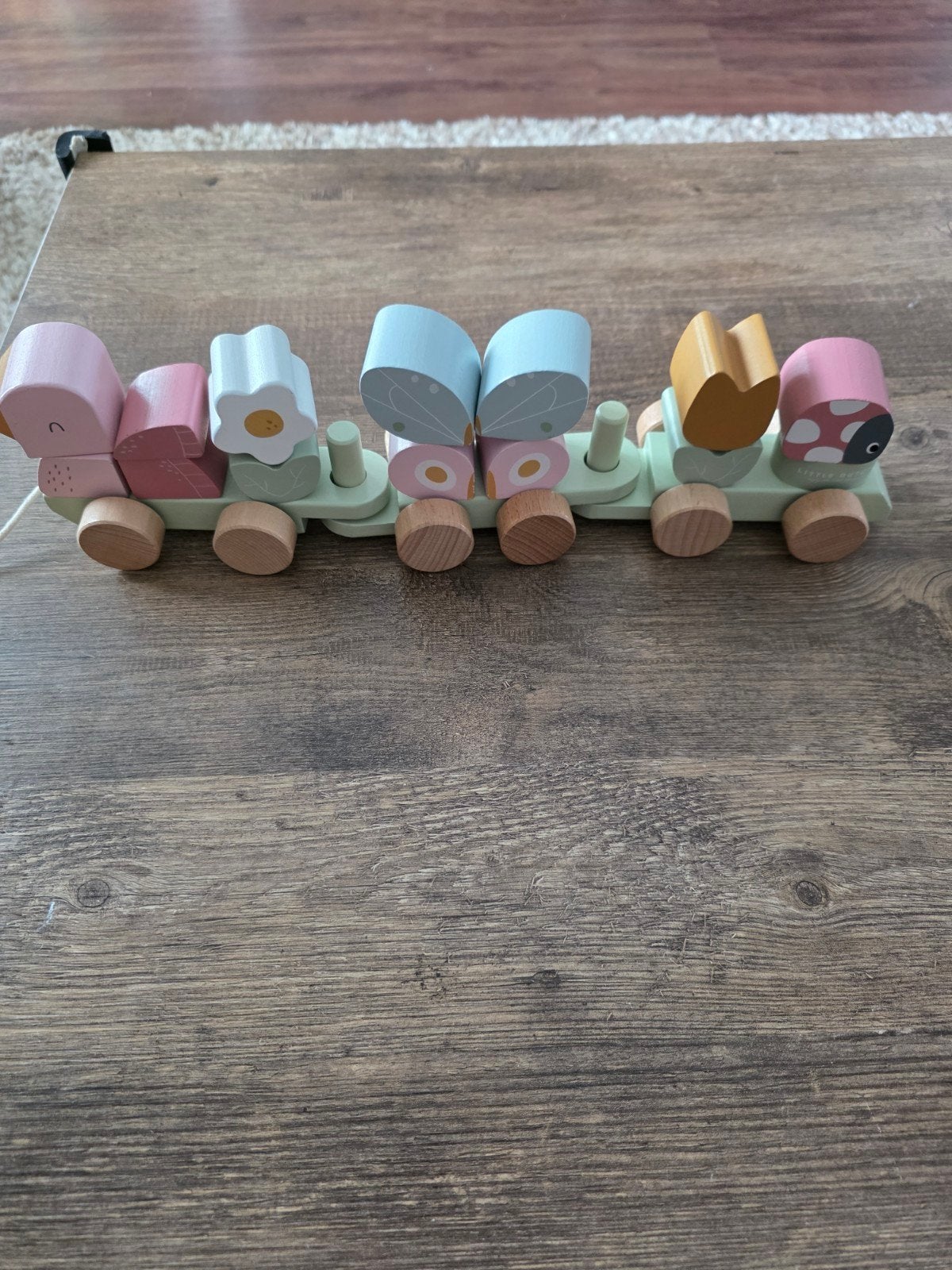 Little Dutch houten trein met stapelblokken, Ophalen, Gebruikt, Duw- of Trekspeelgoed