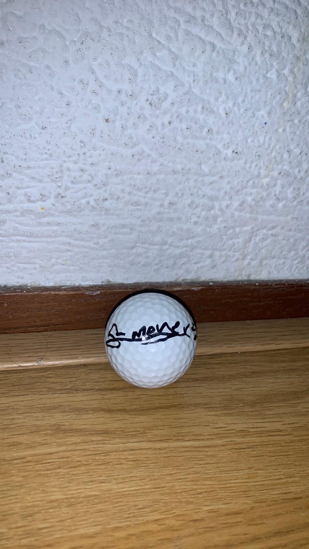 Gesigneerde golfbal van roy meyer, Ophalen of Verzenden, Zo goed als nieuw, Overige materialen, Overige merken