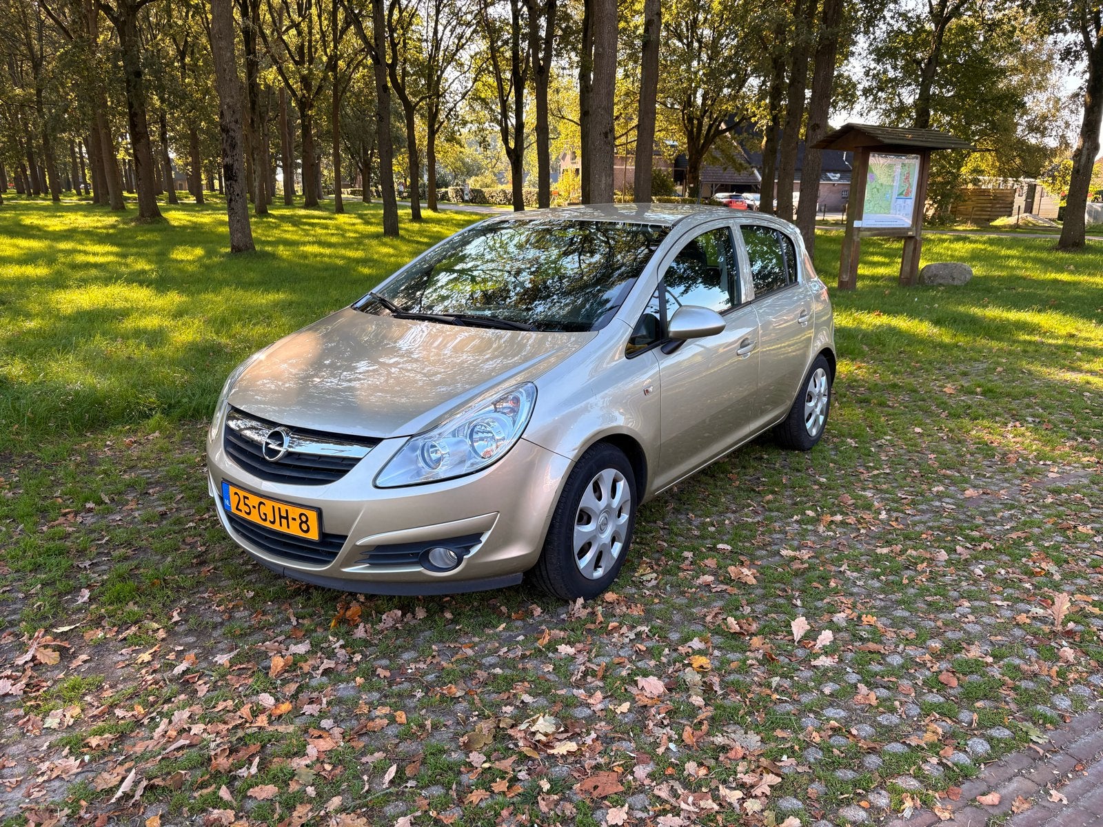 Opel Corsa 1.4 16V 5D 2008 Beige, Voorwielaandrijving, 1063 kg, 4 cilinders, Origineel Nederlands