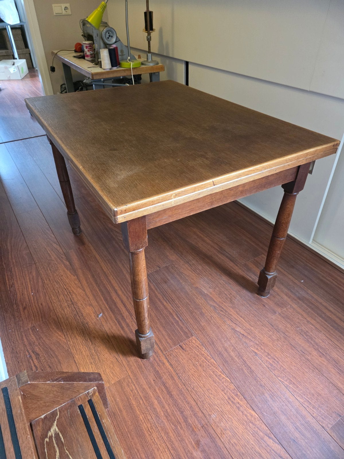 Vintage uitschuifbare eettafel jaren '50 - 80x110/147/184 cm, Ophalen, Vintage, Jaren '50, Gebruikt, 100 tot 150 cm