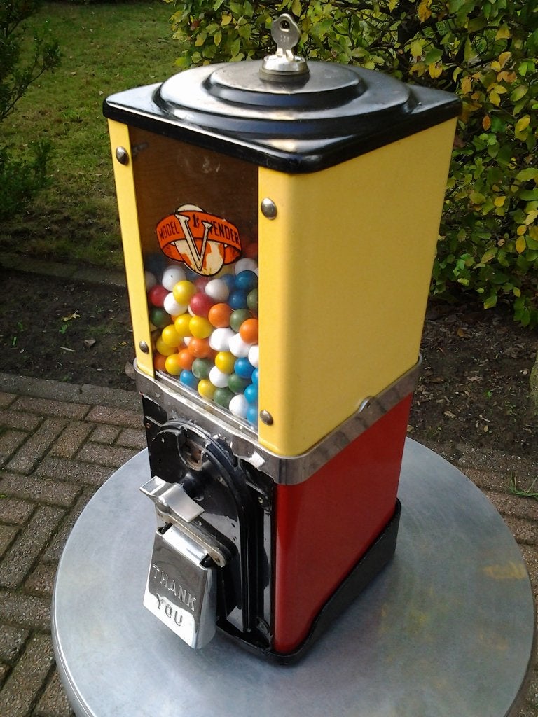 Victor Topper pinda kauwgomballen automaat sixties fifties ., Verzamelen, Ophalen, Gebruikt