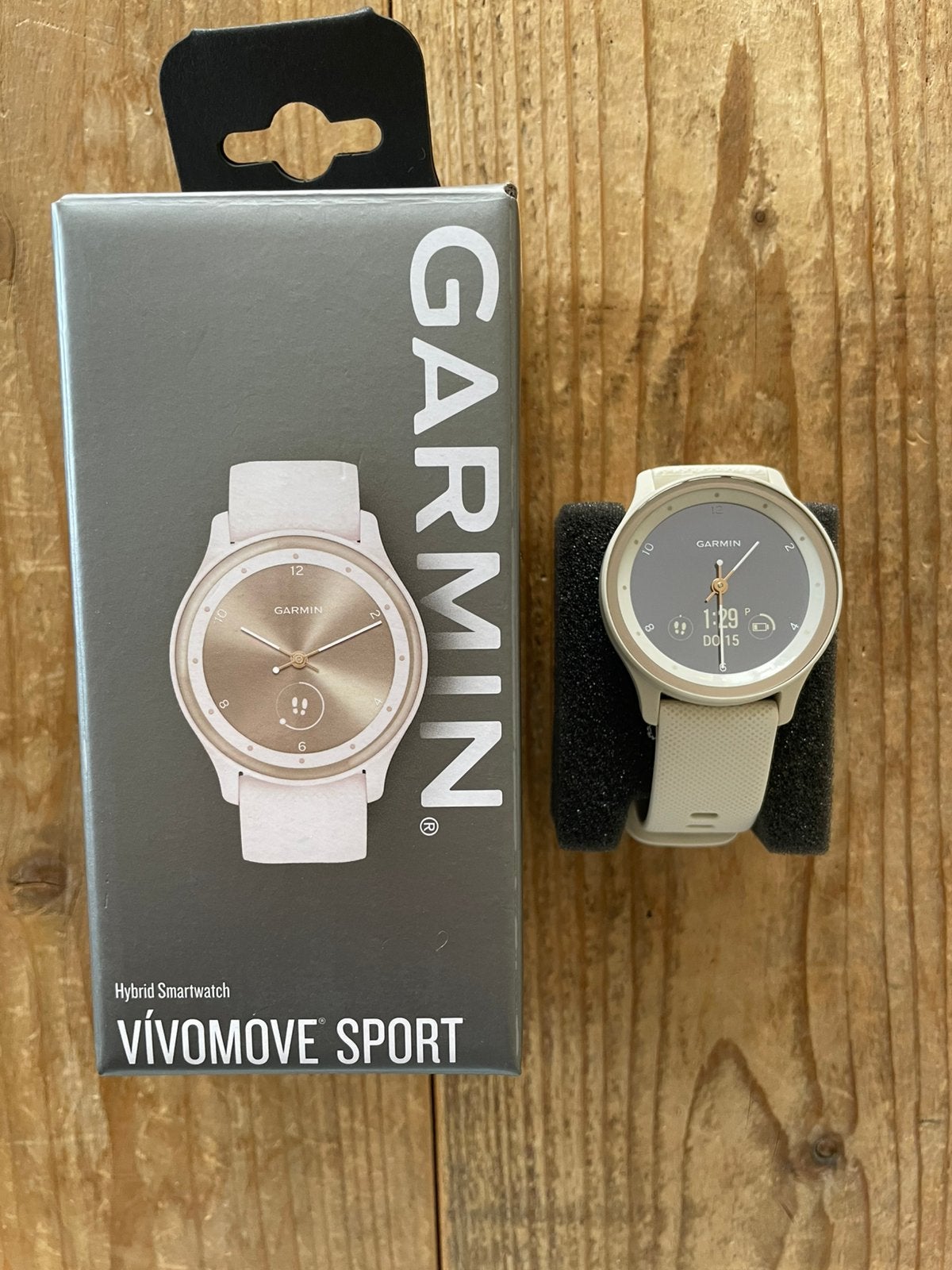Garmin vivomove sport dames horloge, Sieraden, Tassen en Uiterlijk, Wit, Ophalen of Verzenden, Zo goed als nieuw, Hoogte