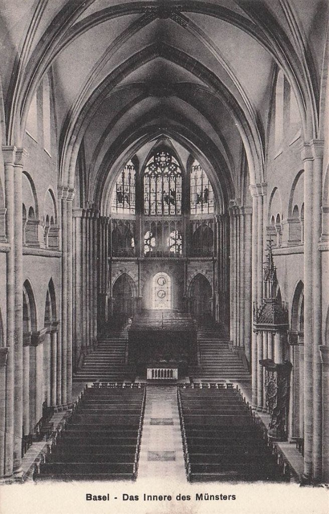 702-307-007 Basel Das Innere Des Münsters, Verzenden, Voor 1920, Overig Europa