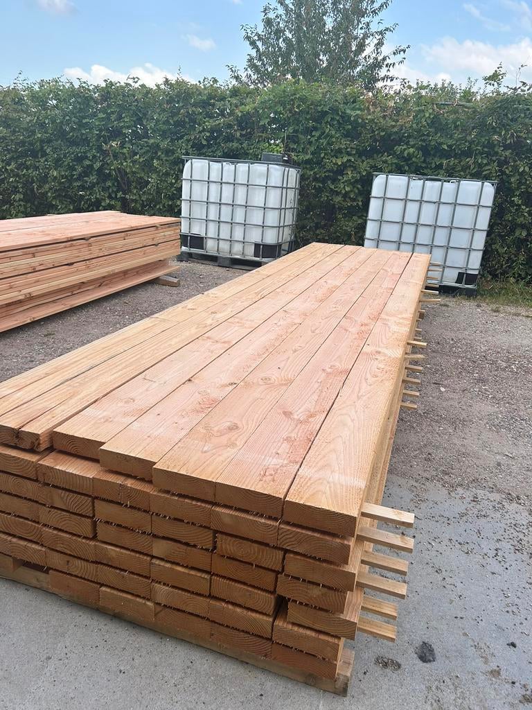 Douglas balk 5x15x300/400 cm, Ophalen of Verzenden, Nieuw, 250 cm of meer, Planken
