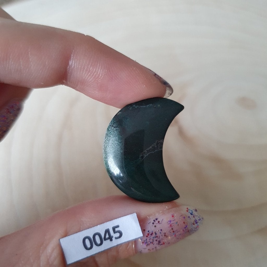 Edelsteen, Oceaan Jaspis maan 2x3 cm, NR 45, Cadeau,, D, Nieuw, Ophalen of Verzenden, D