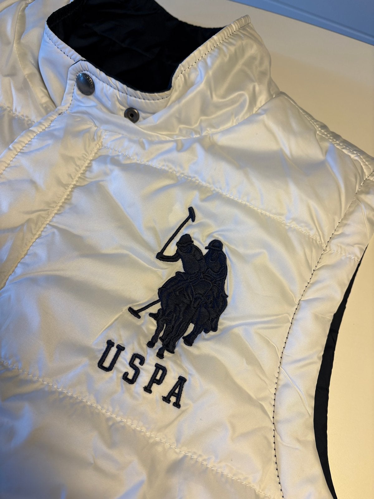 U.S. Polo Assn. reversible bodywarmer L, Ophalen, Zo goed als nieuw, Maat 52/54 (L), Blauw