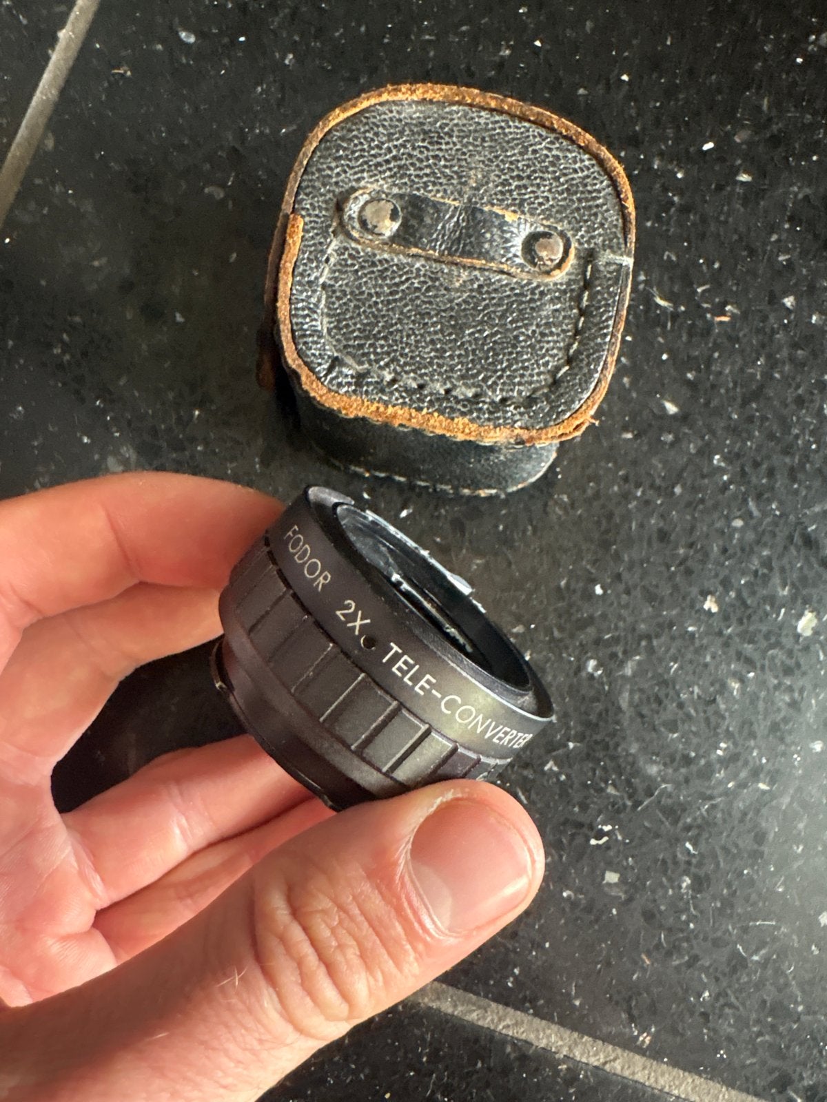 Fodor 2x Tele-Converter met leren etui, Overige merken, Gebruikt, Beschermhoes/tas, Ophalen of Verzenden