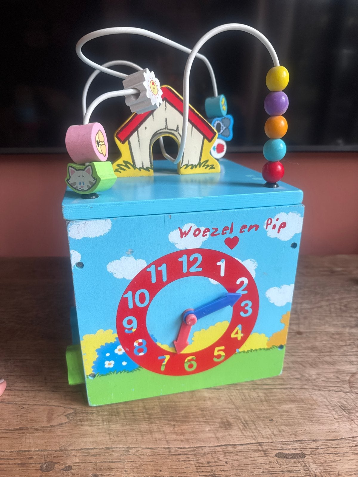 Woezel en Pip houten speelkubus - Motoriek speelgoed, Ophalen of Verzenden, Gebruikt, Overige typen