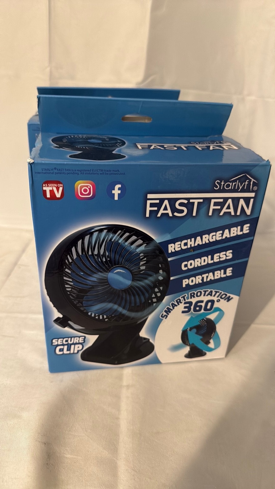 Oplaadbare tafel ventilator met klip bevestiging, Ophalen of Verzenden, Zo goed als nieuw, Tafelventilator