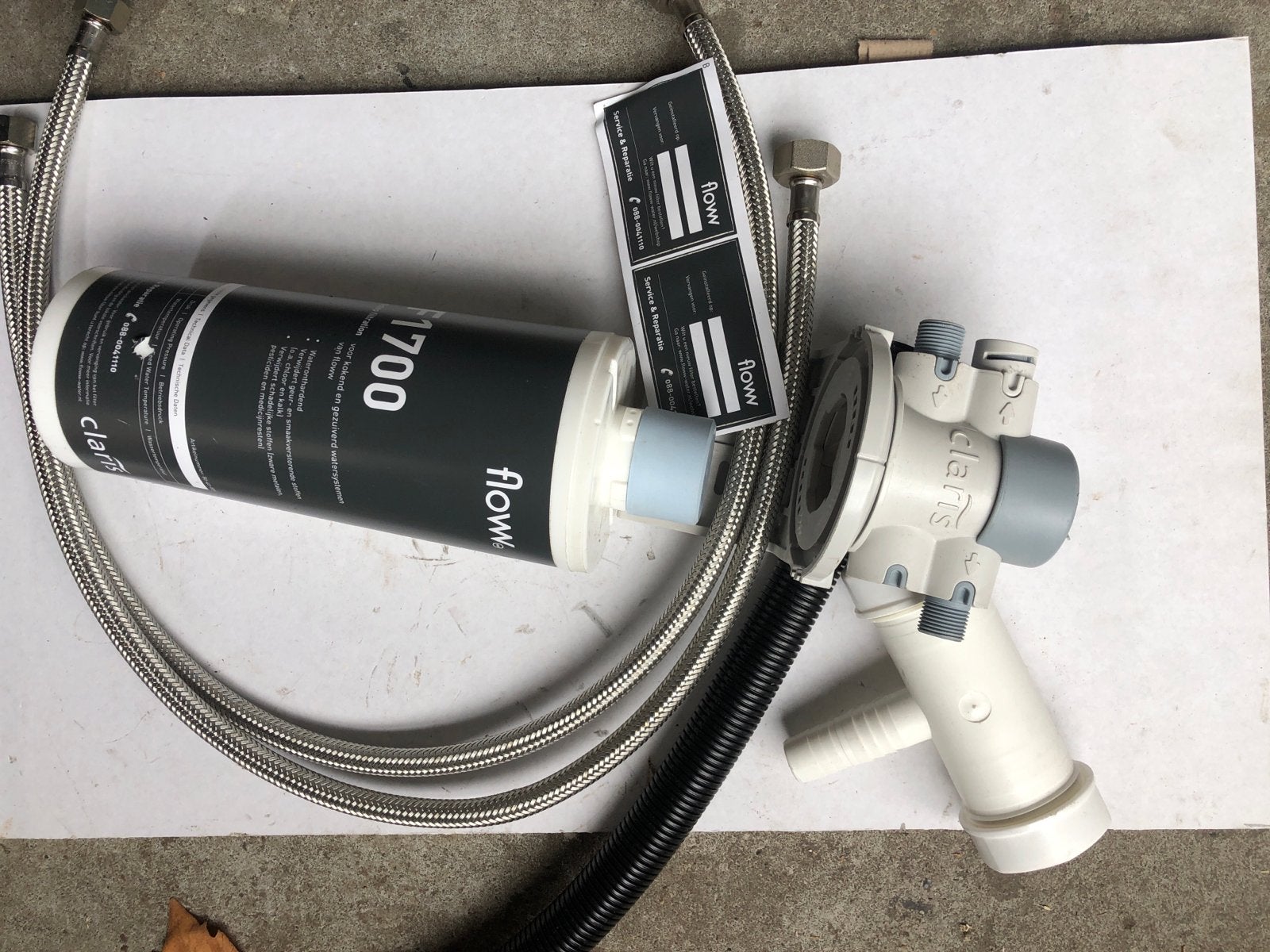 Floww Claris 1700 waterfilter met aansluitingen, Ophalen of Verzenden, Nieuw