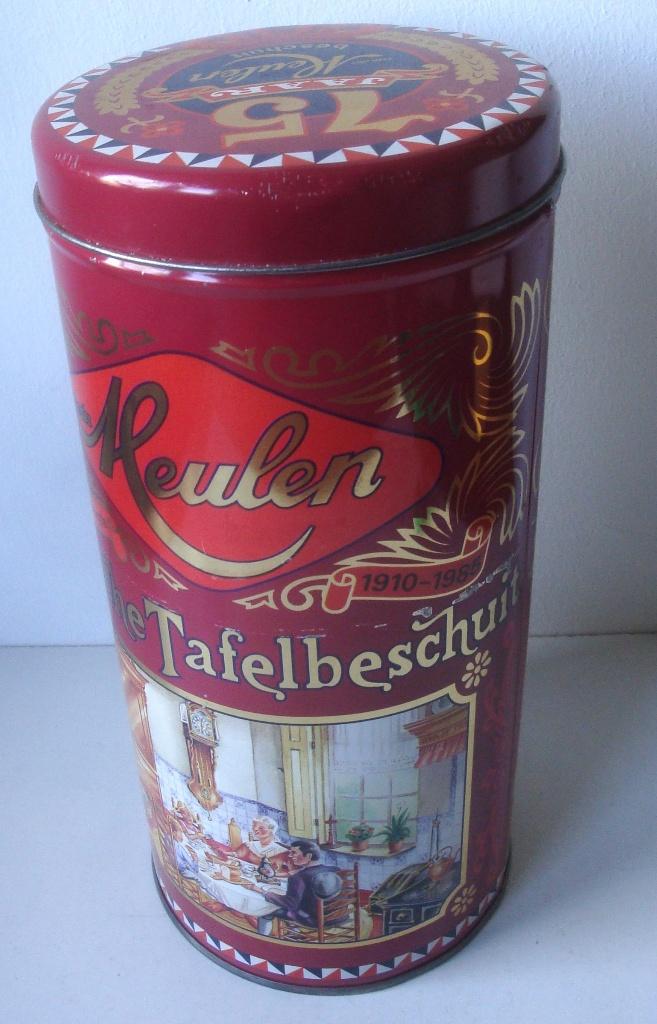 Van der Meulen Friesche Tafelbeschuit 1910-1985 jubileumblik, Ophalen of Verzenden, Zo goed als nieuw, Beschuit