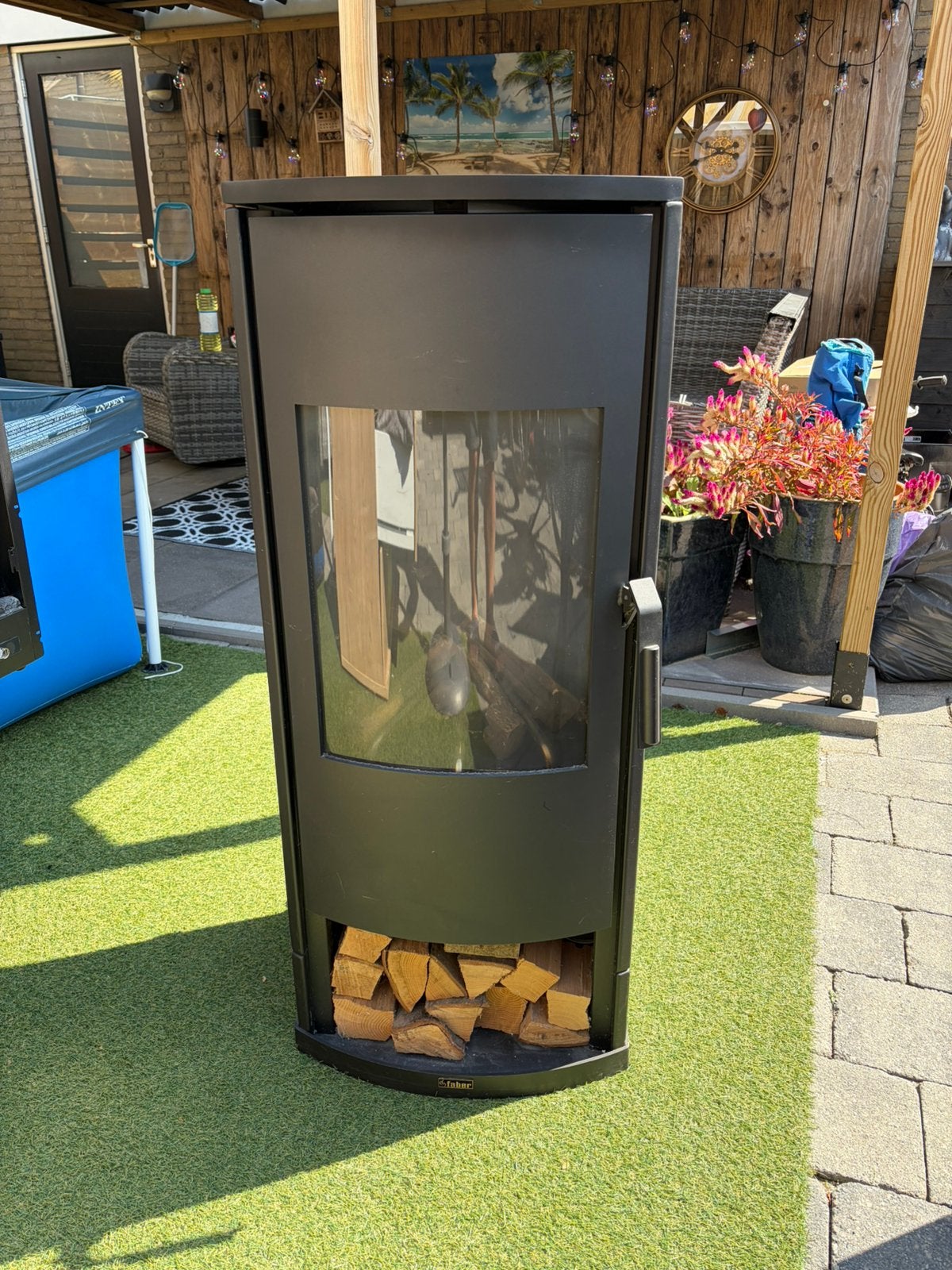 Faber Vaska 6,4kw vrijstaande gaskachel - inclusief afvoer, Ophalen, Gas, Zo goed als nieuw, Vrijstaand