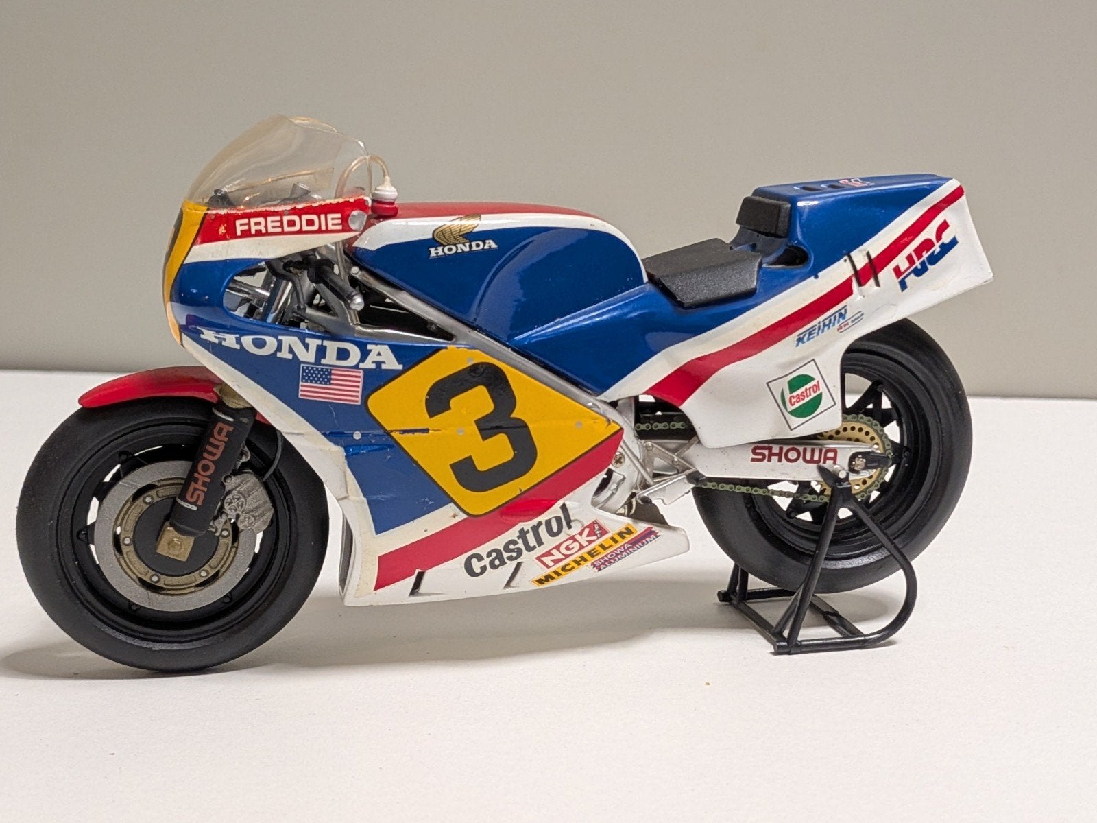 Honda NS500 - Freddie Spencer - Grand Prix 500cc in 1983, Ophalen of Verzenden, Gebruikt, 1:9 t/m 1:12, Motor