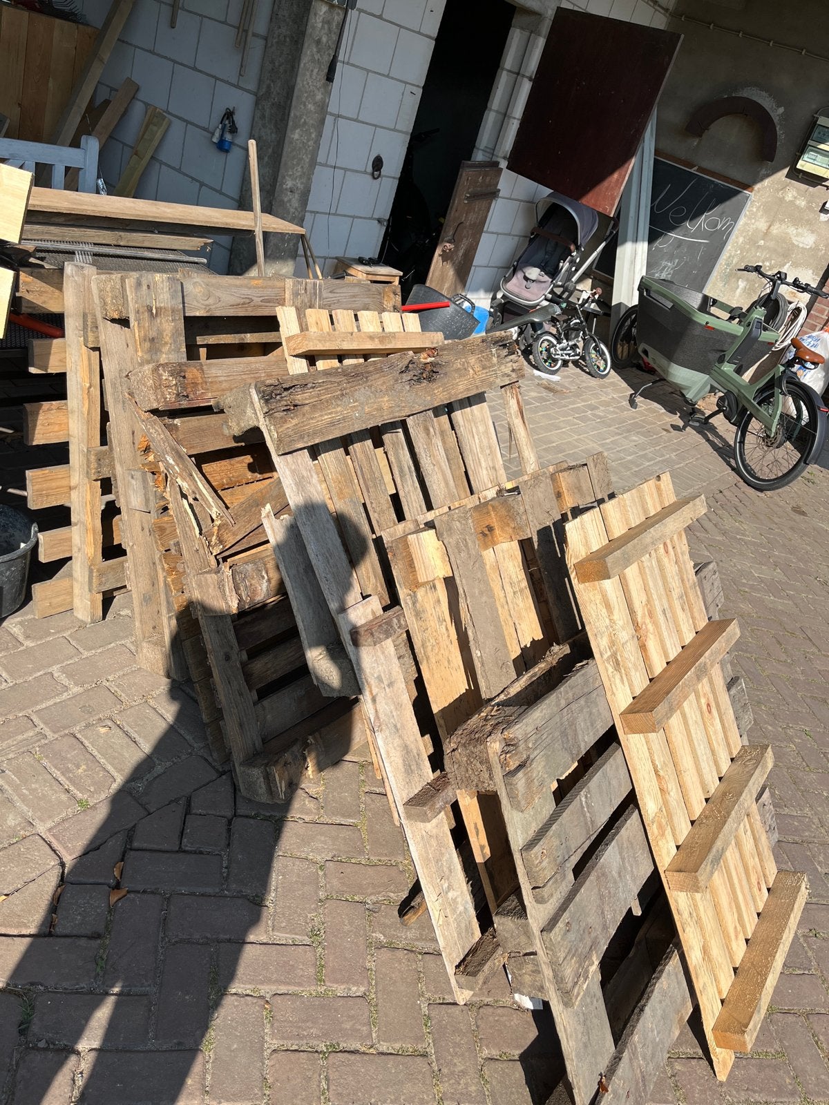 11 oude pallets, geschikt voor opstoken, gratis afhalen Reuv, Ophalen, Gebruikt, Pallet, Minder dan 200 cm