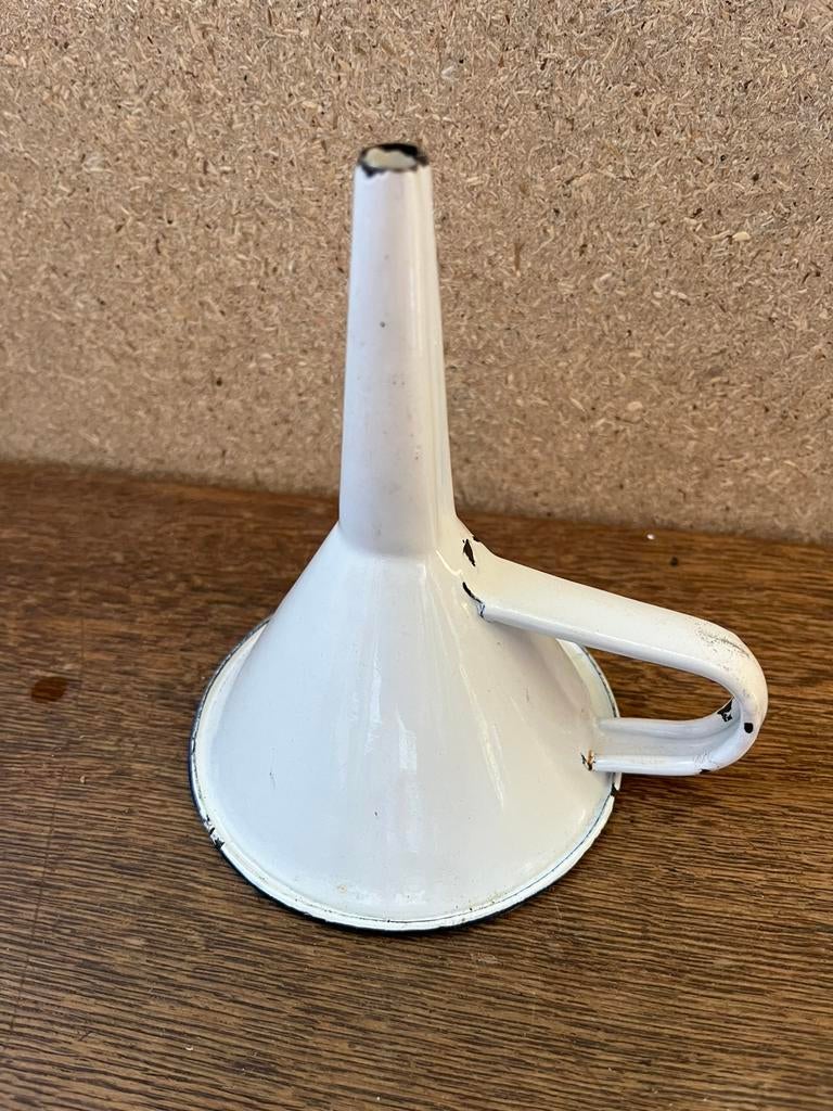 Emaille trechter met blauwe rand, Ophalen of Verzenden