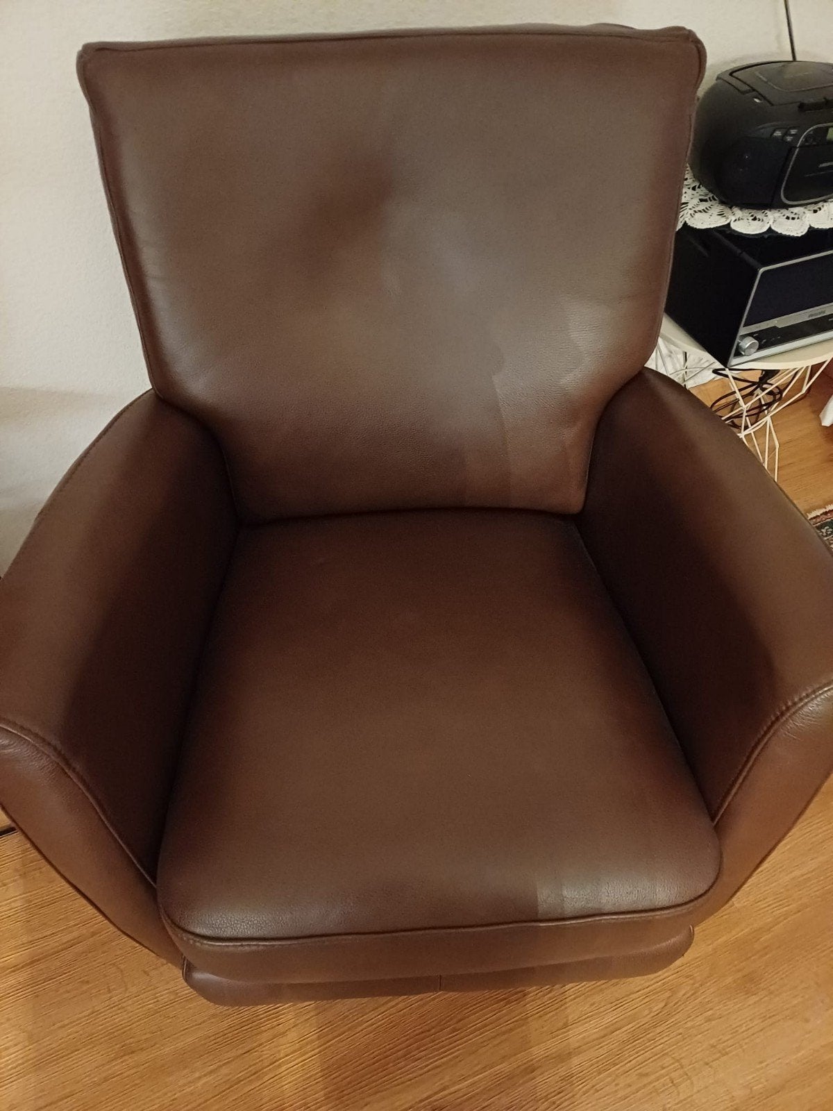 Comfortabele 2 bruine leren fauteuil - Zo goed als nieuw, Huis en Inrichting, Ophalen, Zo goed als nieuw, Leer, 75 tot 100 cm