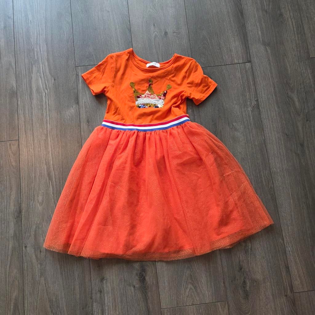 Oranje jurkje 122, Ophalen of Verzenden, Zo goed als nieuw, Meisje