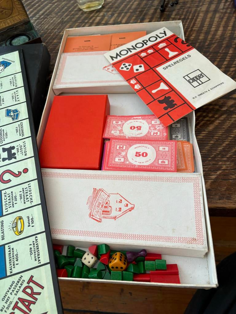 Vintage Monopoly spel - De Dorpsstraat ontbreekt, Drie of vier spelers, Ophalen of Verzenden, Gebruikt