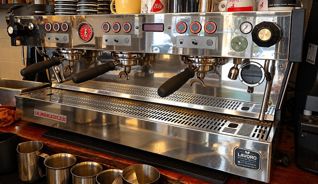 Marzocco Linea PB (3 groepen) model 11/2021 , garantie, 10 kopjes of meer, Ophalen of Verzenden, Zo goed als nieuw, Koffiemachine