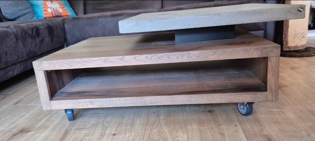 Henders & Hazel salontafel Maitre - industrieel met beton, Huis en Inrichting, Tafels | Salontafels, Ophalen, Gebruikt, 100 tot 150 cm