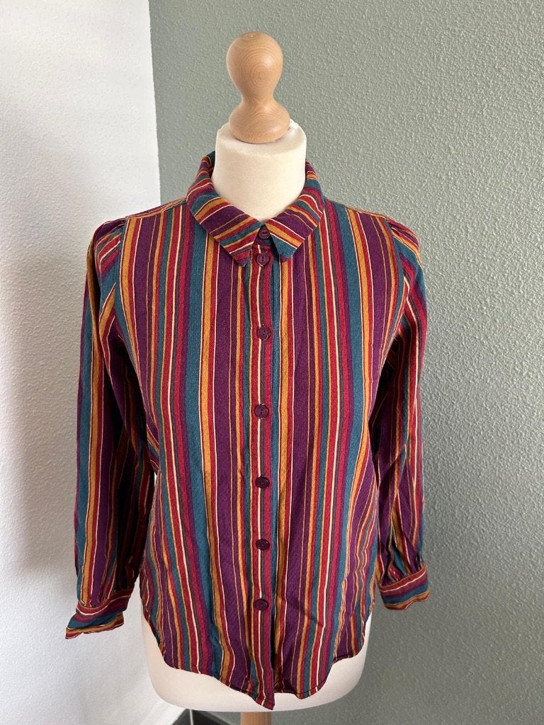 King Louie maat 38 gestreepte retro blouse 112