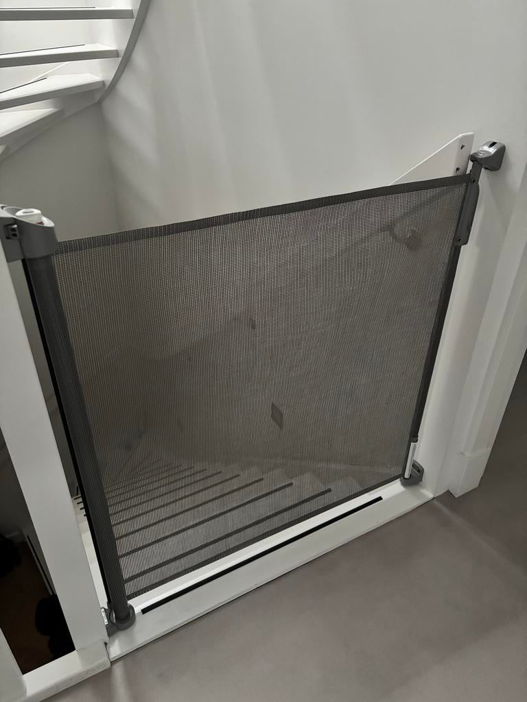 Oprolbaar veiligheidshekje voor trap of deuropening, Ophalen, Overige materialen, Gebruikt, 100 tot 115 cm