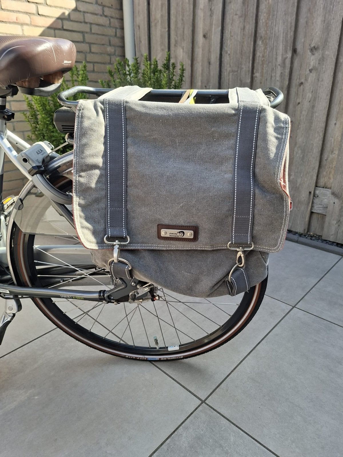 New Looxs mondi dubbeke fietstassen - grijs 32 liter, Ophalen of Verzenden, Gebruikt
