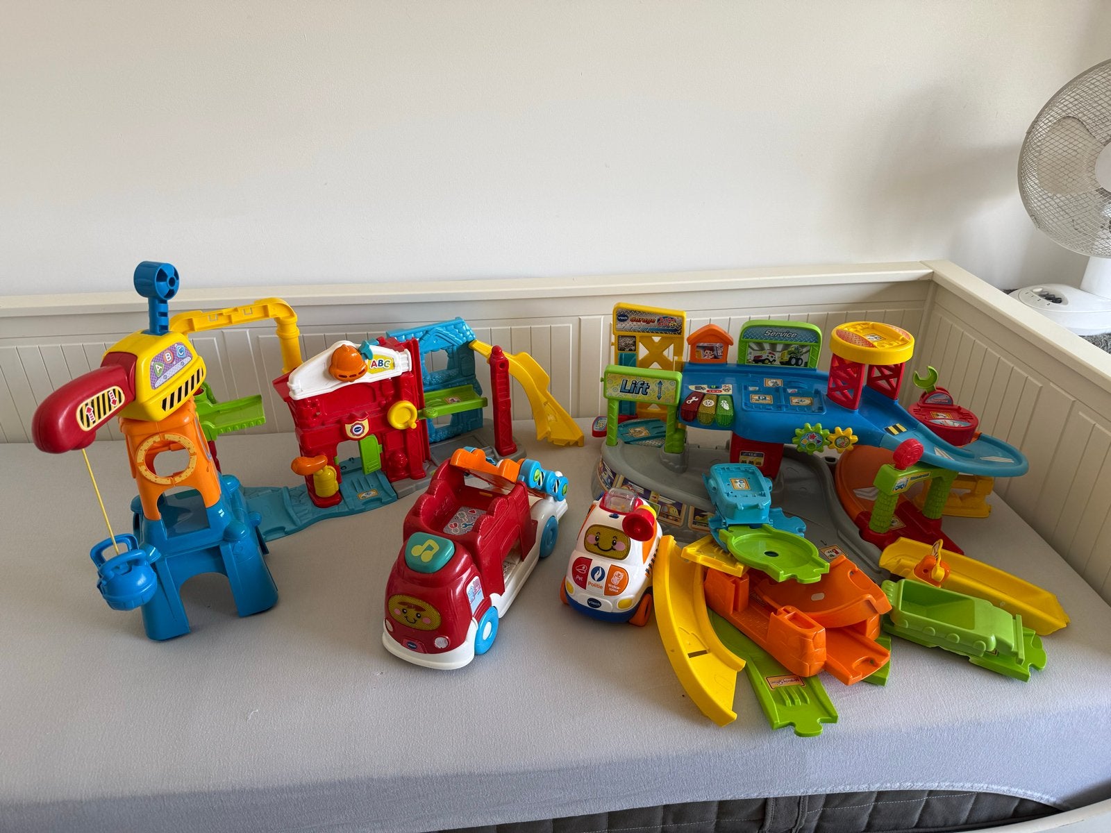 Grote set VTech Toet Toet Auto's en diverse banen, Ophalen of Verzenden, Gebruikt