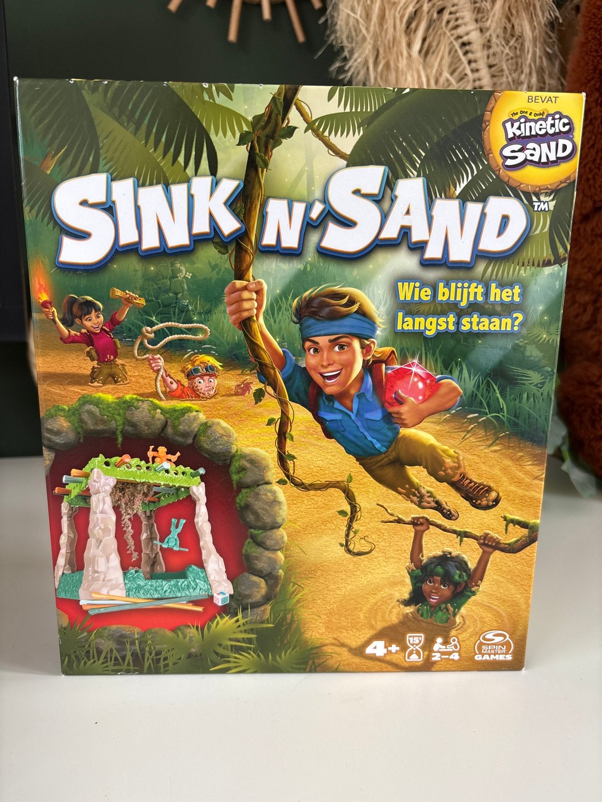 Sink 'n' Sand bordspel met Kinetic Sand, Drie of vier spelers, Ophalen, Zo goed als nieuw