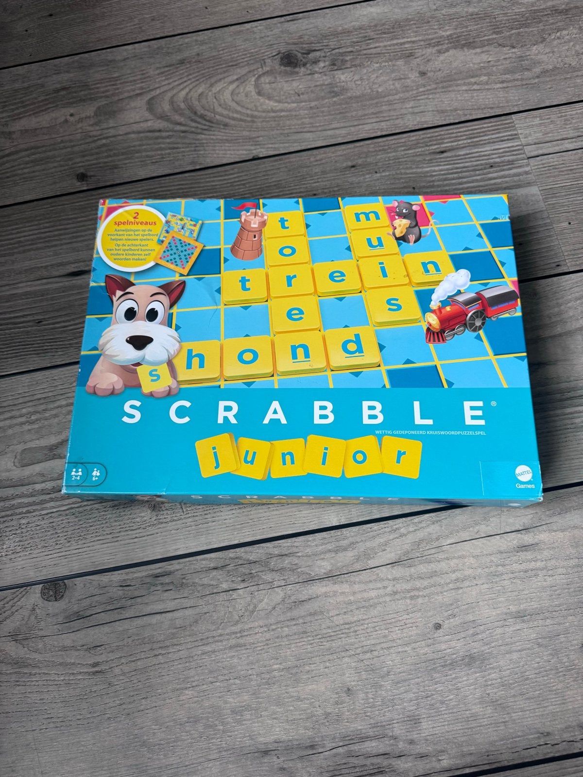 Scrabble Junior Bordspel - Woordspel voor Kinderen, Een of twee spelers, Ophalen of Verzenden, Zo goed als nieuw