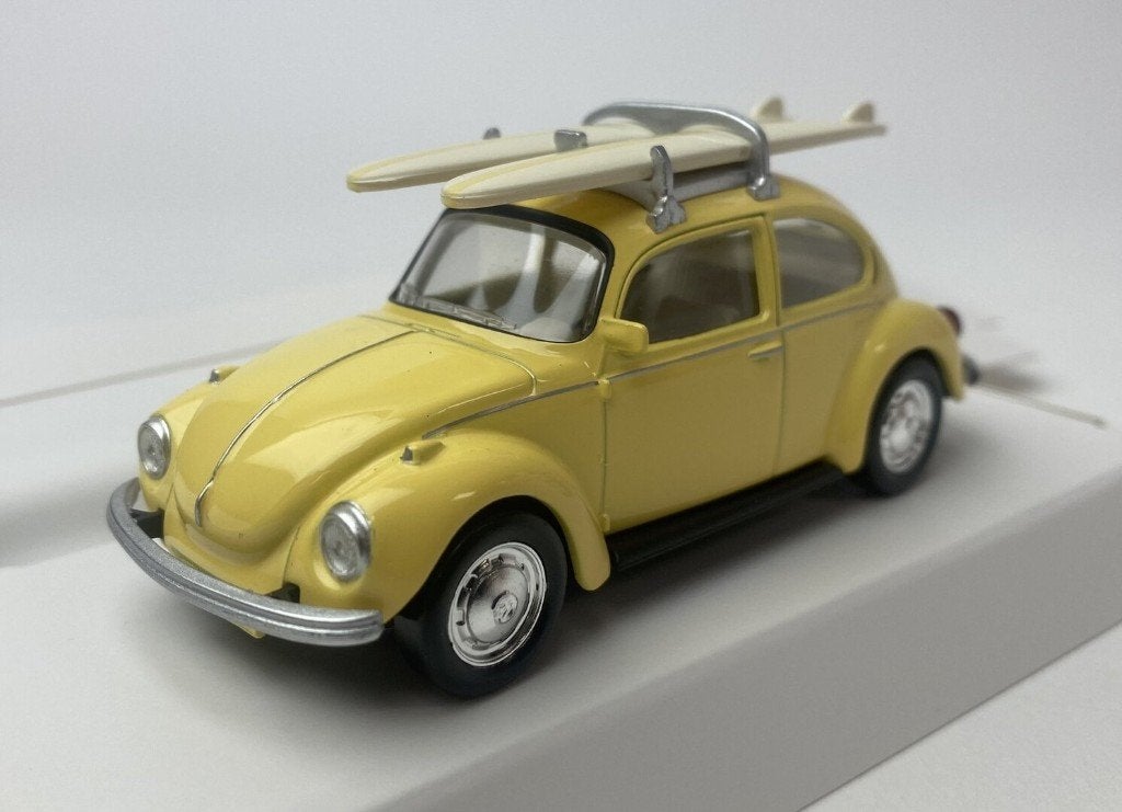 Norev 1:43 Volkswagen Beetle 1303 Yellow with Surfboards '73