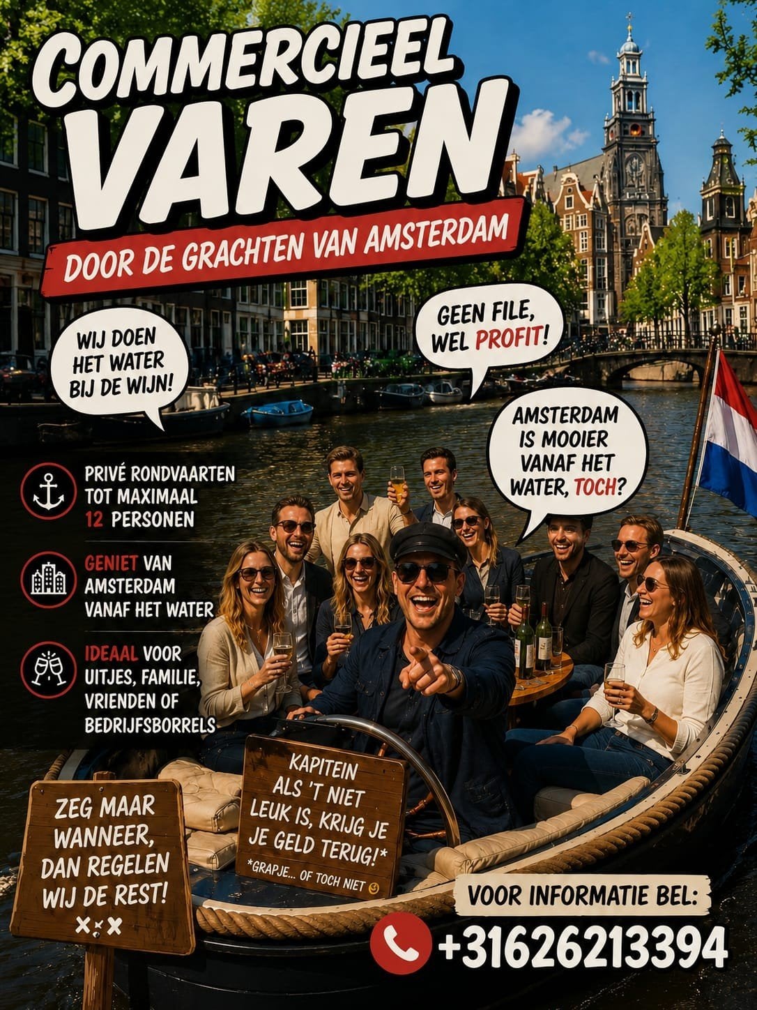 Aangeboden prive rondvaart Amsterdam