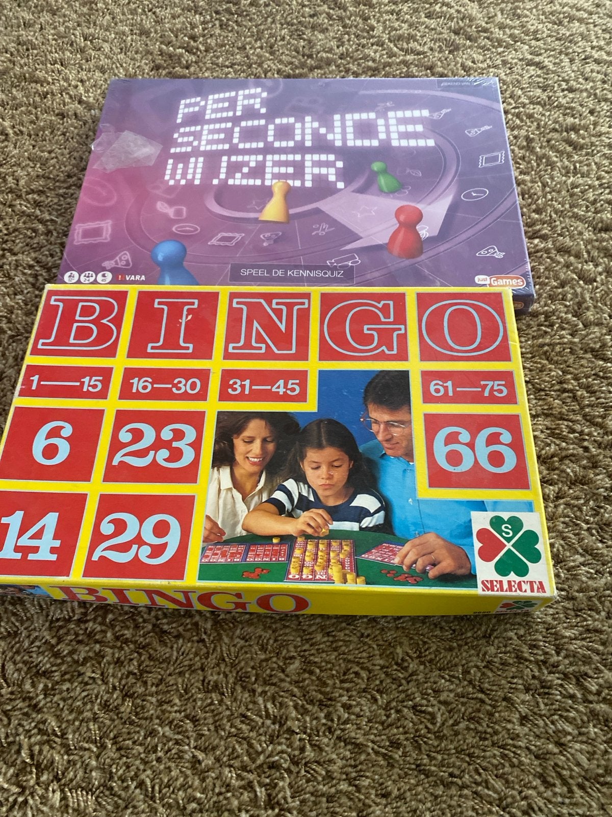 Per Seconde Wijzer & Bingo Spellen - Gezellige Avonden, Drie of vier spelers, Ophalen, Gebruikt