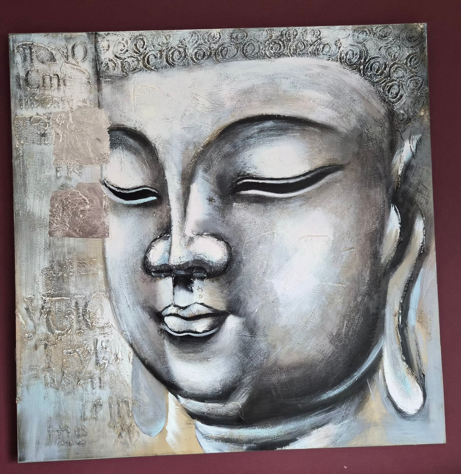 Boeddha schilderij - wanddecoratie, Ophalen, Zo goed als nieuw