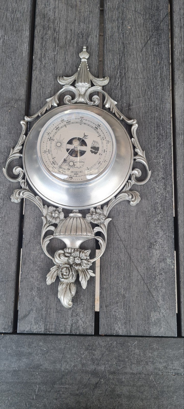 Brocante Tinnen Barometer, Ophalen of Verzenden