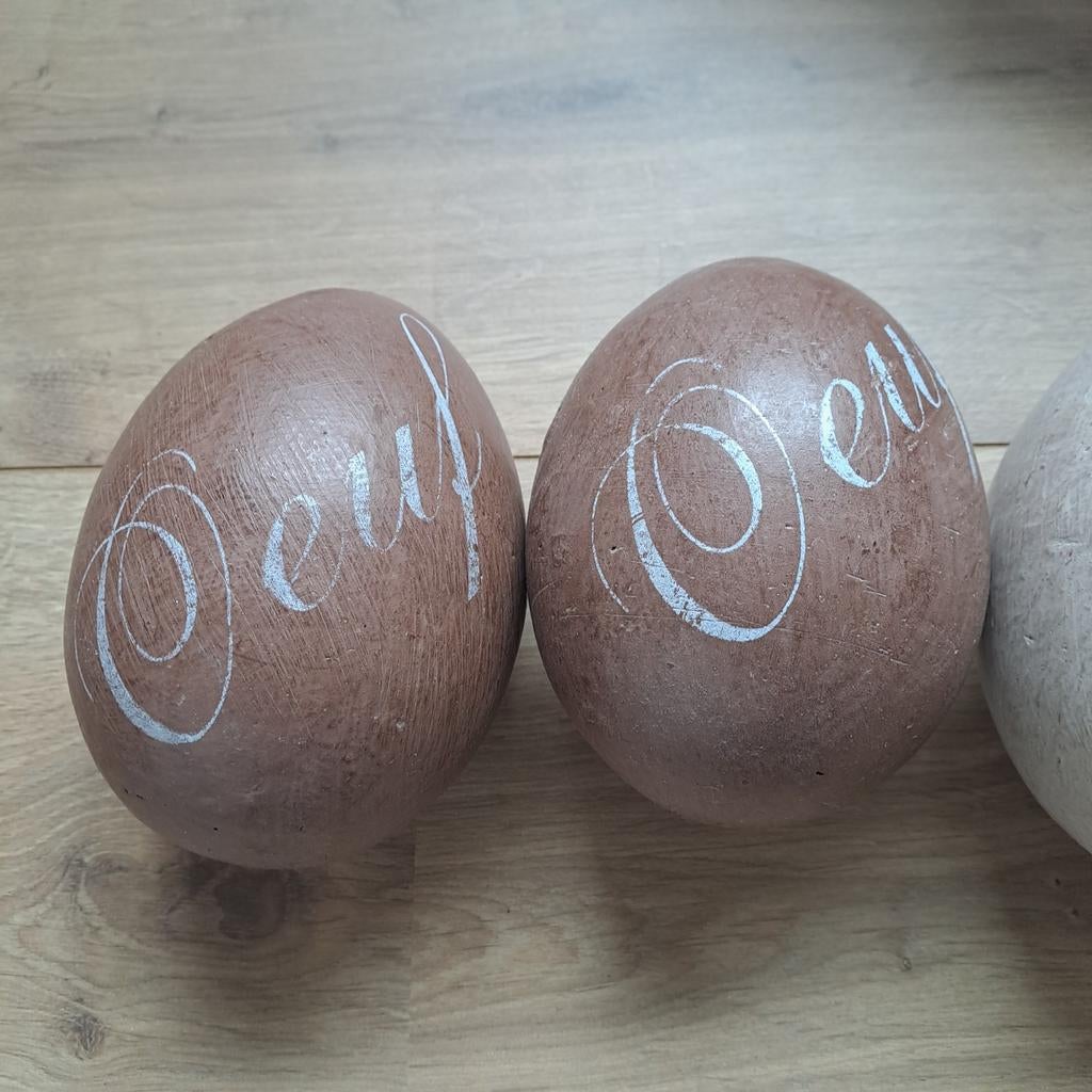 4 stenen eieren (formaat van emoe ei), Overige materialen, Minder dan 50 cm, Gebruikt, Ophalen of Verzenden