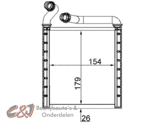 Kachel Radiateur van een Volkswagen Golf, Gebruikt, -, Volkswagen, -