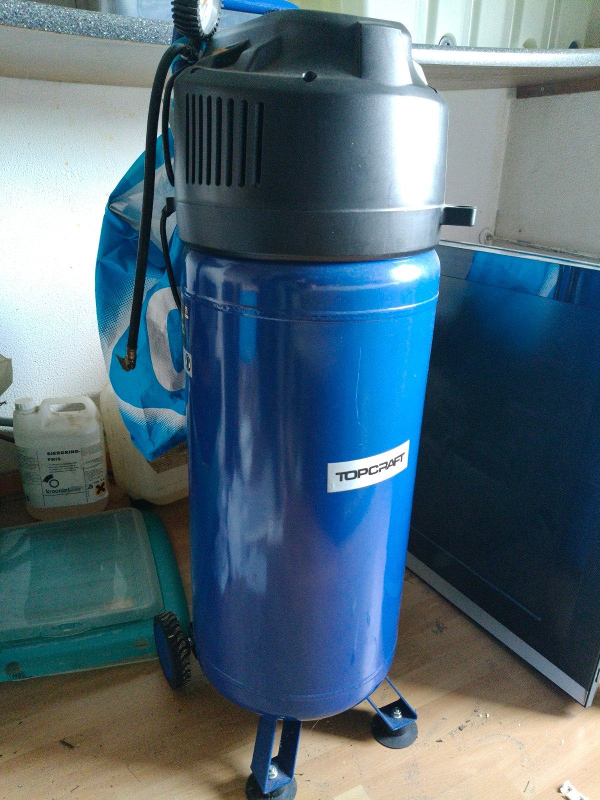 Topcraft Compressor TCK 241/50 - 50 liter, 10 bar, Doe-het-zelf en Verbouw, Compressors, Ophalen, Gebruikt, 10 bar of meer, 25 tot 100 liter