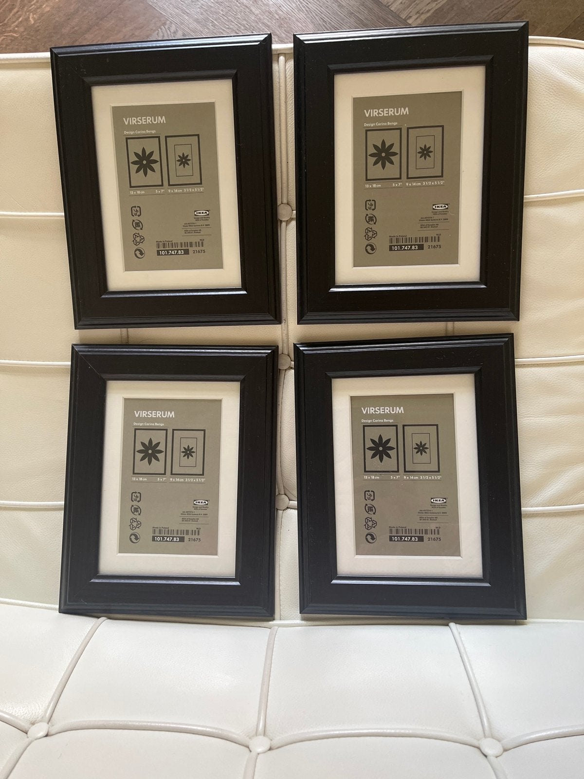 Ikea fotolijsten 14 stuks Virserum 13x18 bruin, Bruin, Gebruikt, Met passe-partout, Ophalen of Verzenden