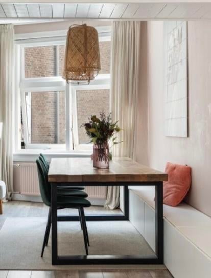 Set van 3 Groene Velvet Eetkamerstoelen, Huis en Inrichting, Stoelen, Ophalen, Overige kleuren, Drie, Zo goed als nieuw
