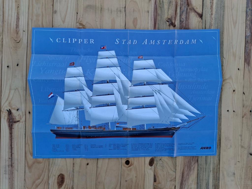 ANWB-poster van de Clipper Stad Amsterdam, Verzamelen, Posters, Verzenden, Gebruikt, A1 t/m A3