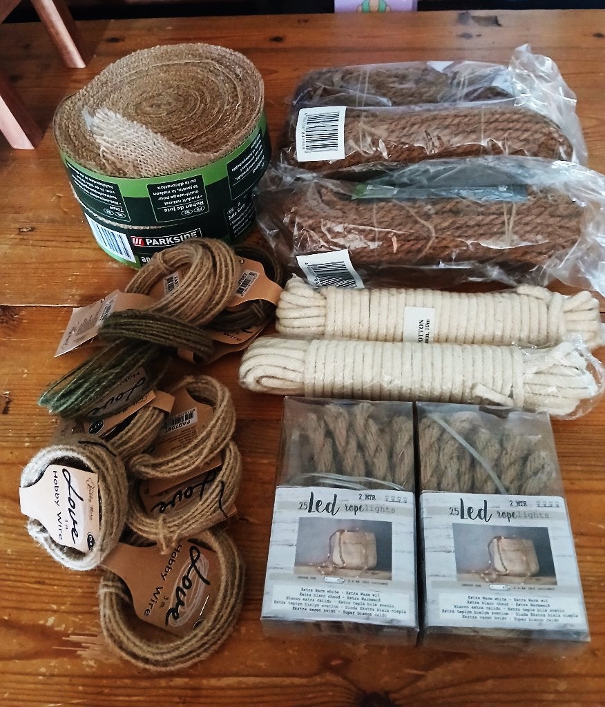 Lot juteband touw led met touw hobby wire NIEUW, Ophalen of Verzenden, Nieuw, Natuurlijk materiaal, Overige typen