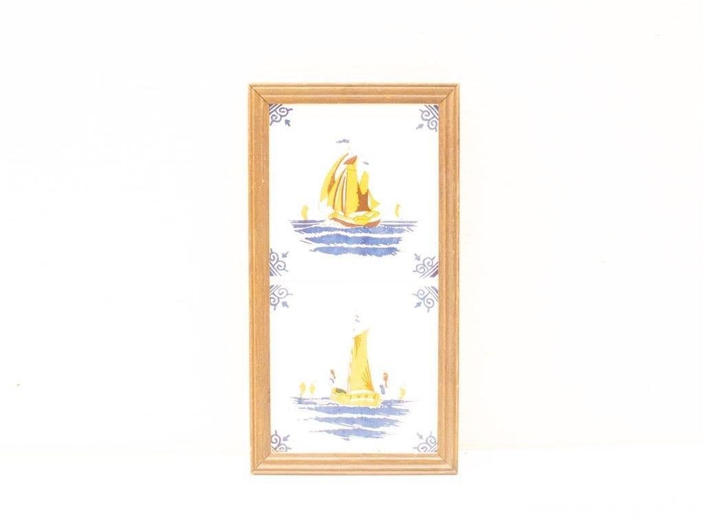 2 wandtegels ingelijst in een houten lijstje 35401