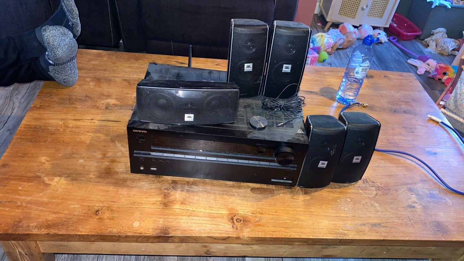Onkyo TX-NR646 Receiver met JBL Cinema 5.1 Speakerset, Audio, Tv en Foto, Home Cinema-sets, Ophalen, Gebruikt, 70 watt of meer