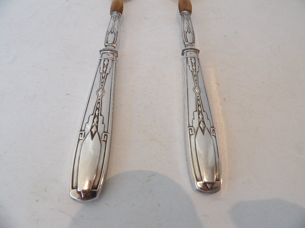 Art Deco Slabestek Verzilverd/Celluloid Frankrijk, Antiek en Kunst, Ophalen of Verzenden