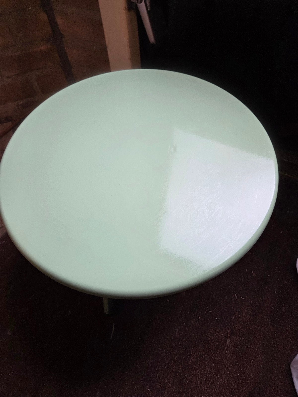 Nieuw mintgroen bijzettafeltje - Zonder krassen, Ophalen of Verzenden, Nieuw, Rond, Metaal of Aluminium