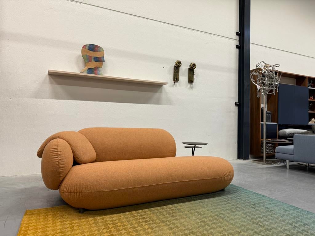 Nieuw Leolux Pulla Divan Large Bank Divina Melange Stof, Leolux, Ophalen of Verzenden, Rechte bank, Stof