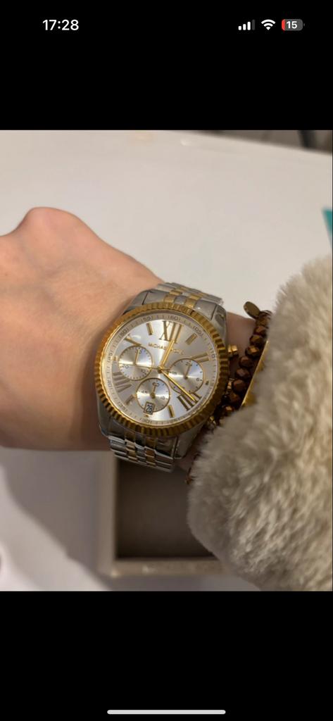 Michael Kors horloge zilver/goud, Sieraden, Tassen en Uiterlijk, Horloges | Dames, Overige merken, Staal, Polshorloge, Overige materialen