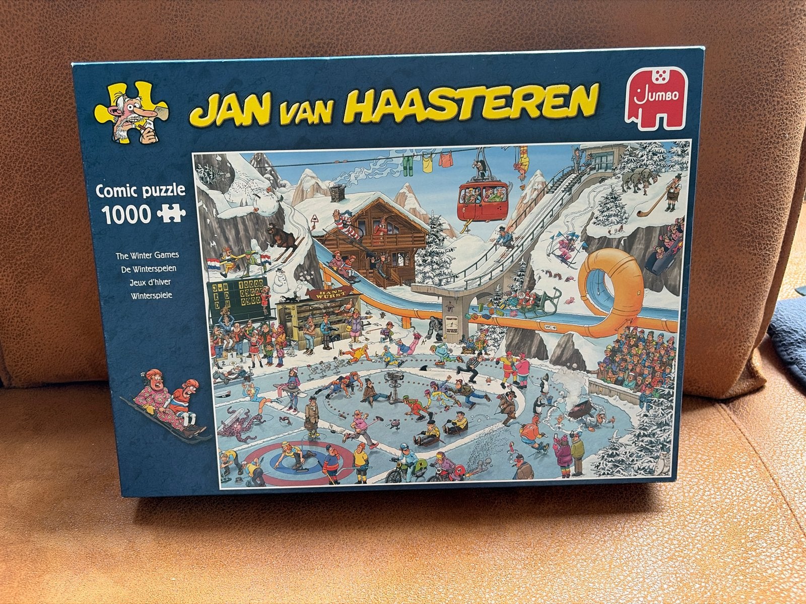 Jan van Haasteren De Winterspelen 1000 stukjes, Ophalen of Verzenden, 500 t/m 1500 stukjes, Zo goed als nieuw, Legpuzzel